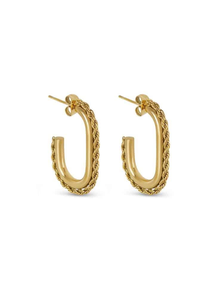 Nevaeh Jewellery offers a stunning pair of gold plated hoop earrings.